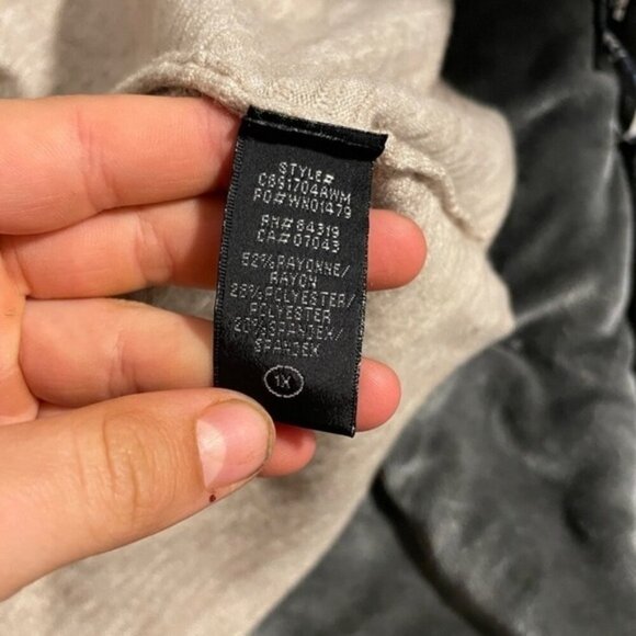 Cyrus Tan Ribbed Open Front Cardigan Long Sleeve 1X NWT - Picture 4 of 8